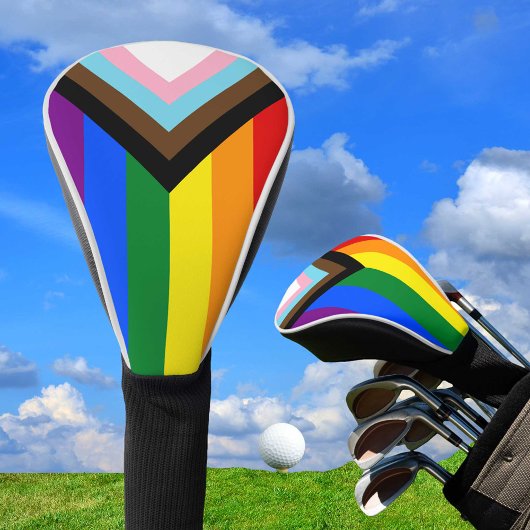 Progress Rainbow Flag Golf, Pride Golf / LGBTQ Golf Headcover