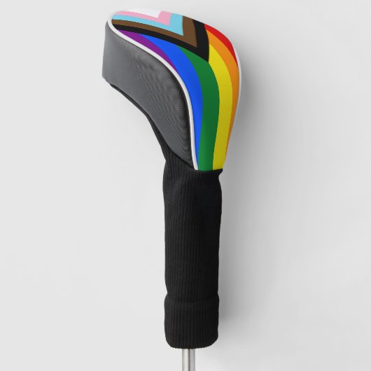 Progress Rainbow Flag Golf, Pride Golf / LGBTQ Headcover (angewinkelt)