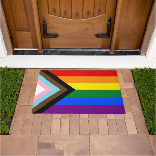 Progress Rainbow Flag house mat, Pride, LGBTQ Fußmatte