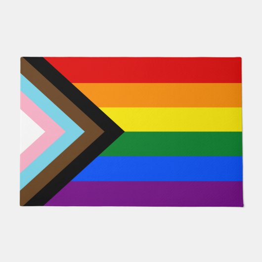 Progress Rainbow Flag house mat, Pride, LGBTQ Fußmatte (Vorderseite)