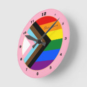 Progress Rainbow Flag Mode, Prix / LGBTQ Runde Wanduhr (Winkel)