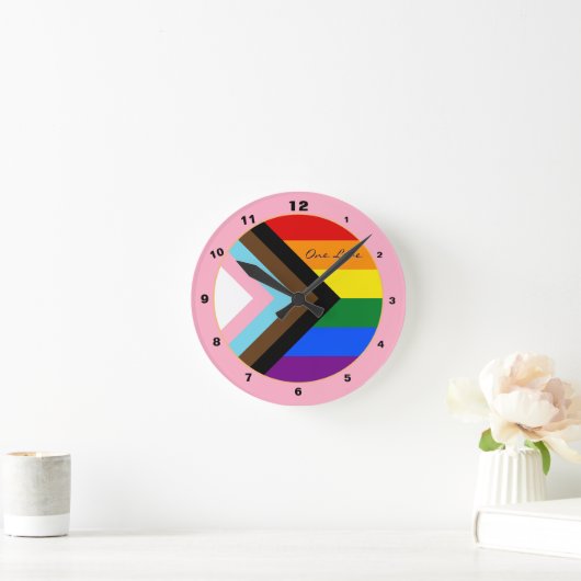 Progress Rainbow Flag Mode, Prix / LGBTQ Runde Wanduhr (Zuhause)