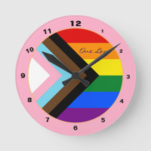 Progress Rainbow Flag Mode, Prix / LGBTQ Runde Wanduhr