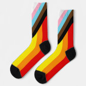 Progress Rainbow Flag Socks, LGBTQ & Prix Socks Socken (Linkes Detail)
