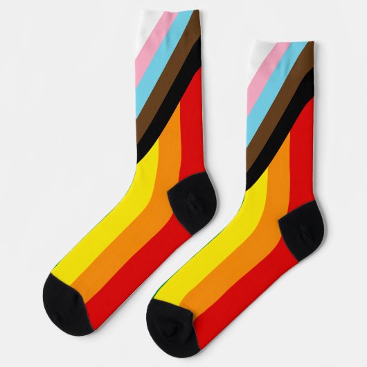 Progress Rainbow Flag Socks, LGBTQ & Prix Socks Socken (Linkes Detail)