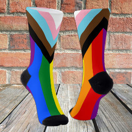 Progress Rainbow Flag Socks, LGBTQ & Prix Socks Socken