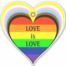 Progress Rainbow Pride Heart Aufkleber