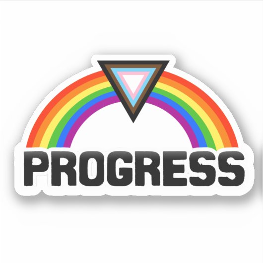 Progress-Regenbogenaufkleber Aufkleber (Vorderseite)