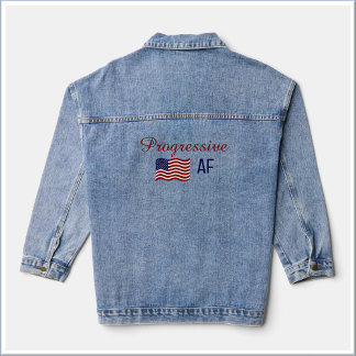 Progressive AF politischer T - Shirt niedlicher Fa Jeansjacke