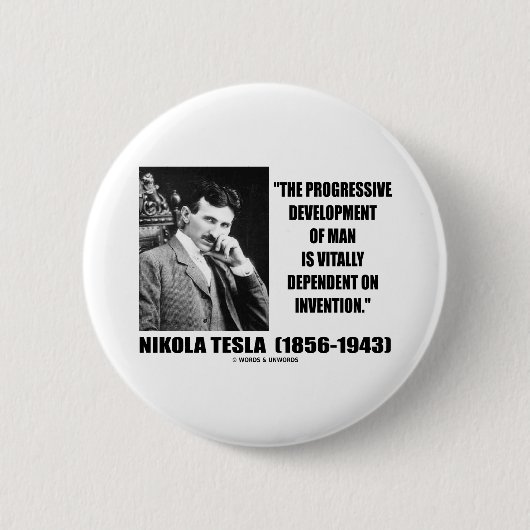 Progressive Entwicklung Nikola Teslas des Button (Vorderseite)