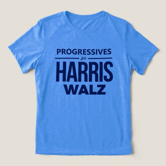 Progressive für Harris Walz Tri-Blend Shirt (Design Vorderseite)