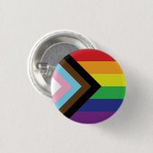 Progressive LGBTQIA-Flagge Button (Vorne & Hinten)