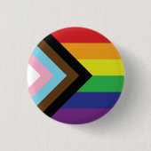 Progressive LGBTQIA-Flagge Button (Vorderseite)