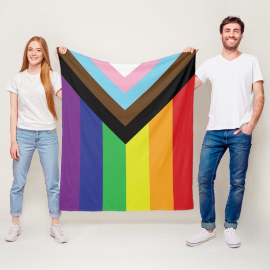 Progressive LGBTQIA-Flagge Fleecedecke (Beispiel)