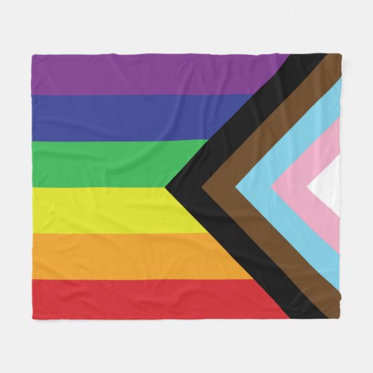 Progressive LGBTQIA-Flagge Fleecedecke (Vorderseite (Horizontal))