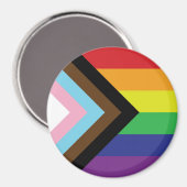 Progressive LGBTQIA-Flagge Magnet (Vorderseite/Rückseite)