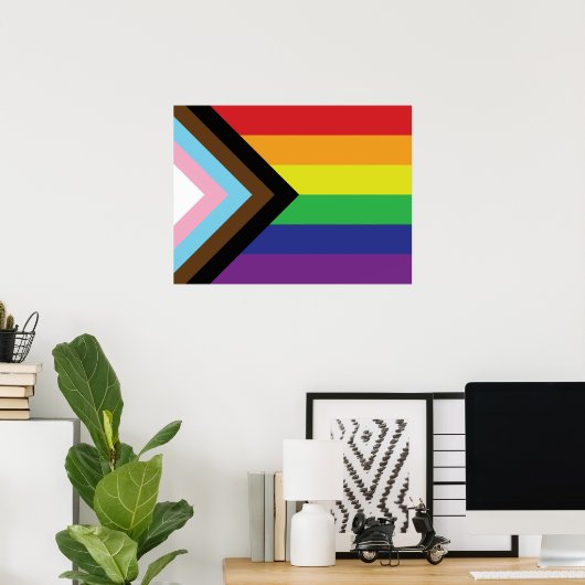 Progressive LGBTQIA-Flagge Poster (Heimbüro)