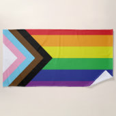 Progressive LGBTQIA-Flagge Strandtuch (Vorderseite)