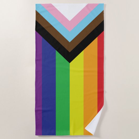 Progressive LGBTQIA-Flagge Strandtuch (Vorderseite)