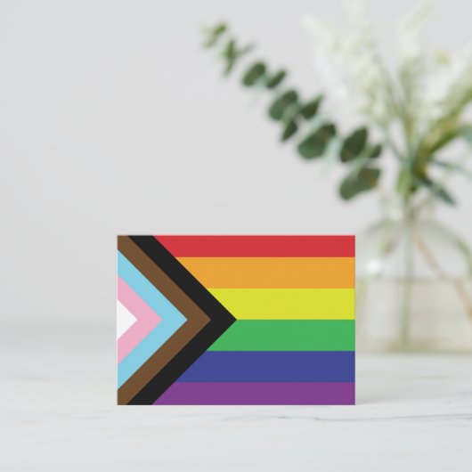 Progressive LGBTQIA-Flagge Visitenkarte (Stehend Vorderseite)