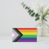 Progressive LGBTQIA-Flagge Visitenkarte (Stehend Vorderseite)