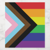 Progressive LGBTQIA-Flagge Weinetikett (Einzelnes Label)