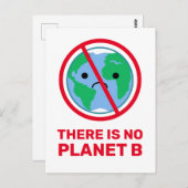 Progressive "No Planet B" Klimakrise Bewusstsein Postkarte (Vorne/Hinten)