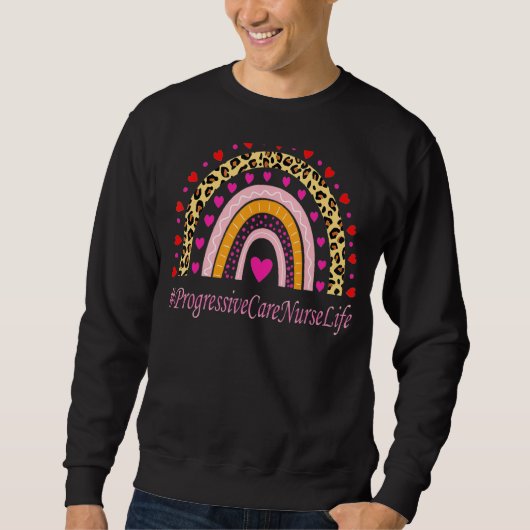 Progressive Pflege Krankenschwester Leopard Rainbo Sweatshirt (Vorderseite)