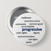 Progressive Philosophie und Werte Button (Vorne & Hinten)