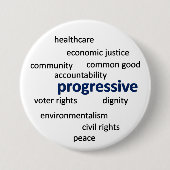 Progressive Philosophie und Werte Button (Vorderseite)