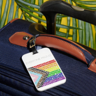 Progressive Rainbow Flag LGBT Gay Script Gepäckanhänger