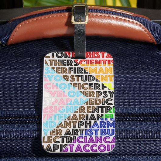 Progressive Rainbow Flag LGBT Gay Script Gepäckanhänger (Vorderseite Insitu 2)