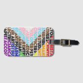 Progressive Rainbow Flag LGBT Gay Script Gepäckanhänger (Vorderseite (Horizontal))