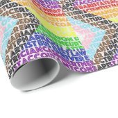 Progressive Rainbow Flag LGBT Gay Script Geschenkpapier (Rolleneckpunkt)