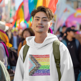 Progressive Rainbow Flag LGBT Gay Script Hoodie