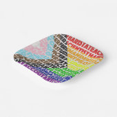 Progressive Rainbow Flag LGBT Gay Script Pappteller (Gewinkelt)