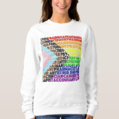 Progressive Rainbow Flag LGBT Gay Script Sweatshirt (Vorderseite)