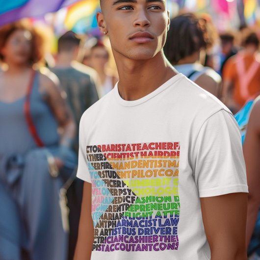 Progressive Rainbow Flag LGBT Gay Script T-Shirt