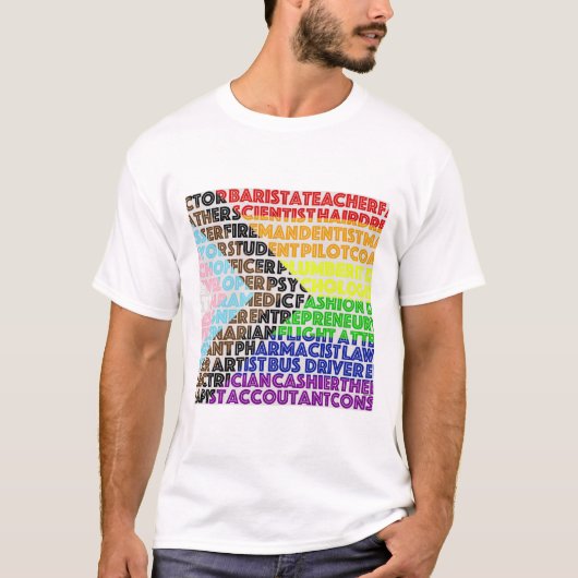 Progressive Rainbow Flag LGBT Gay Script T-Shirt (Vorderseite)