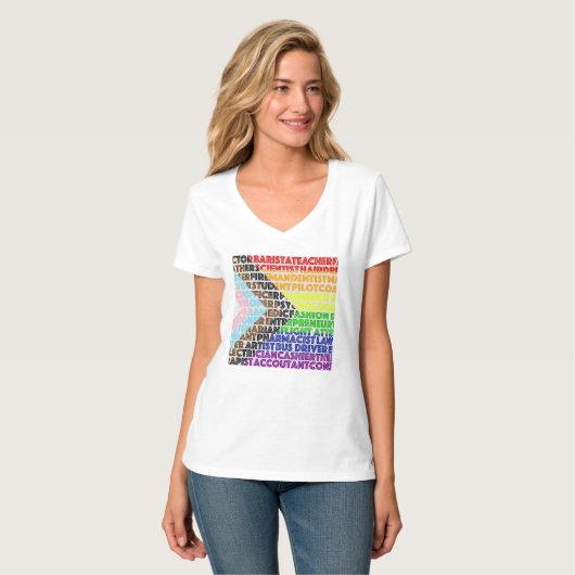 Progressive Rainbow Flag LGBT Gay Script T-Shirt (Vorderseite Vollansicht)
