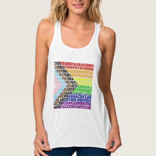 Progressive Rainbow Flag LGBT Gay Script Tank Top (Vorderseite)