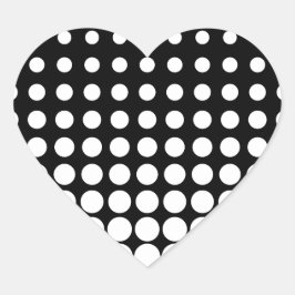Progressive schwarze und weiße Punkte Herz-Aufkleber