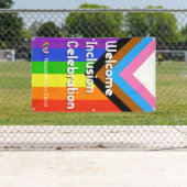 Progressiver PRIDE-Flag-Banner - Vertikal Banner (Insitu)