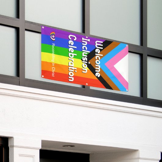Progressiver PRIDE-Flag-Banner - Vertikal Banner (Äußeres Gebäude)