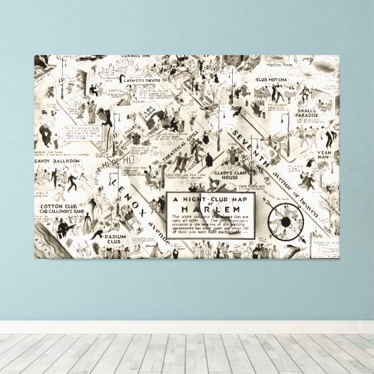 Prohibition Era Harlem, New York Speakeasy Map Leinwanddruck (Insitu (Holzboden))