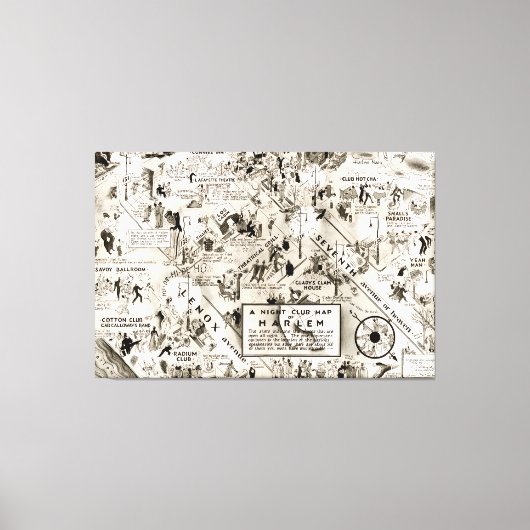 Prohibition Era Harlem, New York Speakeasy Map Leinwanddruck (Vorderseite)