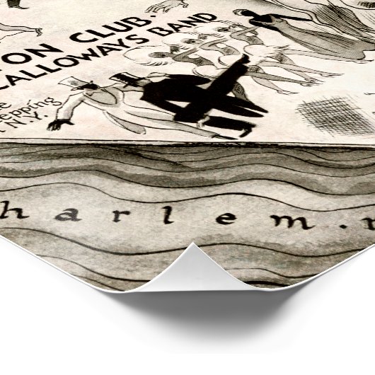 Prohibition Era Harlem, New York Speakeasy Map Poster (Ecke)