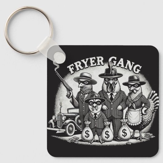 "Prohibition Pullets" Aluminum Keychain Schlüsselanhänger (Vorderseite)