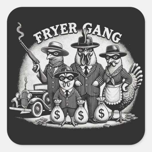 "Prohibition Pullets" Quadratischer Aufkleber (Vorderseite)