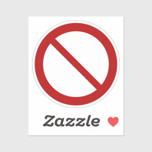 Prohibitions- oder Verbotszeichen Aufkleber (Blatt)